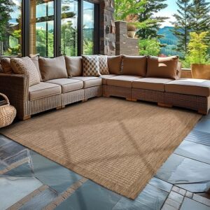Carpettex Tappeto da Esterno Impermeabile 240 x 340 cm Marrone, perfetto per giardino, terrazza e campeggio