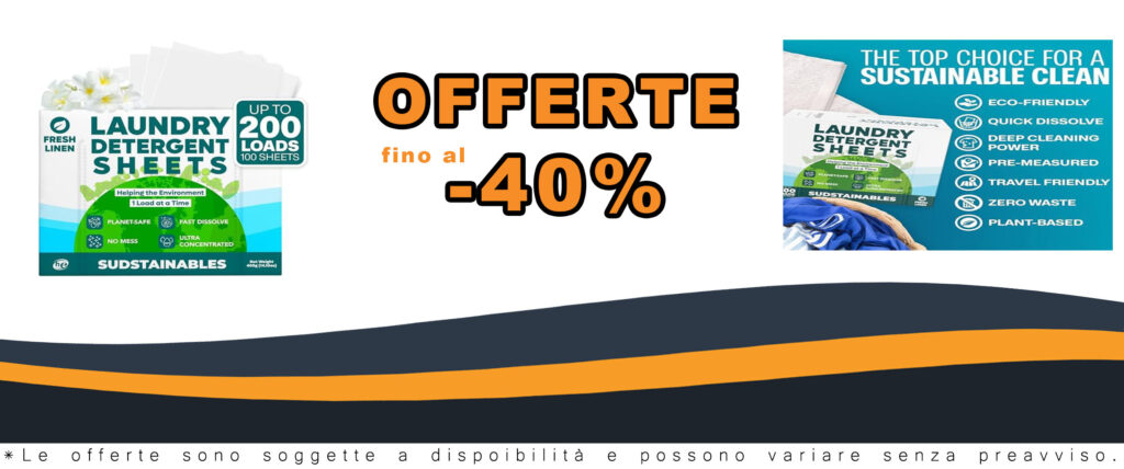 Fogli per detersivo per bucato (200 lavaggi), ecologici, senza sprechi, senza plastica, fogli di sapone per lavatrici; dissolubili, salvaspazio, da viaggio (lino fresco)