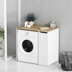 Vicco Mobile lavatrice Viktor, Bianco, 93.5 x 88.5 cm con 3 scomparti