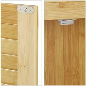 Relaxdays Mobile per Lavatrice LAMELL, da Bagno, bambù, HLP: 170x70x22,5 cm, Lavanderia, Asciugatrice, Legno Naturale, Marrone