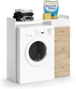 Vicco mobile lavatrice Alf, Bianco/Rovere, 99 x 98 cm con 2 cassetti