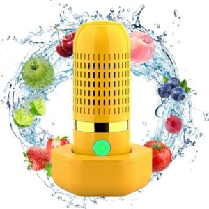 ANKDD Lavatrice per frutta e verdura, dispositivo per la pulizia di frutta e verdura, portatile, USB, wireless, purificatore di frutta con tecnologia di purificazione agli ioni OH per la pulizia degli