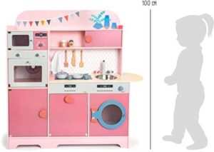 Small Foot 11465 Sogno di Bambina, in Legno, Cucina Multifunzionale, Gioco di Ruolo Giocattoli, Multicolore, 100 x 29 x 100 cm
