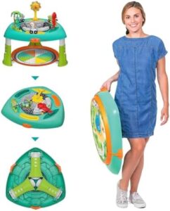 Infantino 3-in-1 Spin & Stand Entertainer - 360 Seat and Activity Table with Simple Store-Away Design, Multi-Coloured