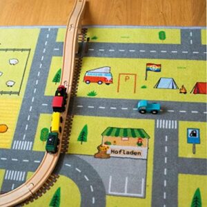 Feeti Floor® Tappeto da gioco moderno, 1,4 x 2,0 m, Ökotex 100, inodore, antiscivolo, di alta qualità per cameretta dei bambini, tappeto auto