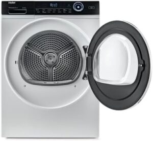Haier, I-Pro Serie 7, HD100-A2979N-IT, Asciugatrice, 10 KG, Classe A ++, 66 dB, Vapore, 14 programmi, Bianco, AxLxP 84,5x59,5x67,5 cm