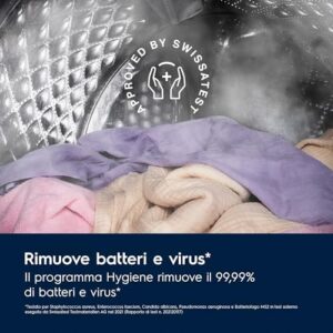 Electrolux 600 Lavatrice a carica frontale, EW6FA28G, 8 Kg, SensiCare, Time Manager, Programma Hygiene - Rapido, Motore Inverter+, Flussimetro, Prosense, 847x596x547 mm, Color Bianco, Classe A