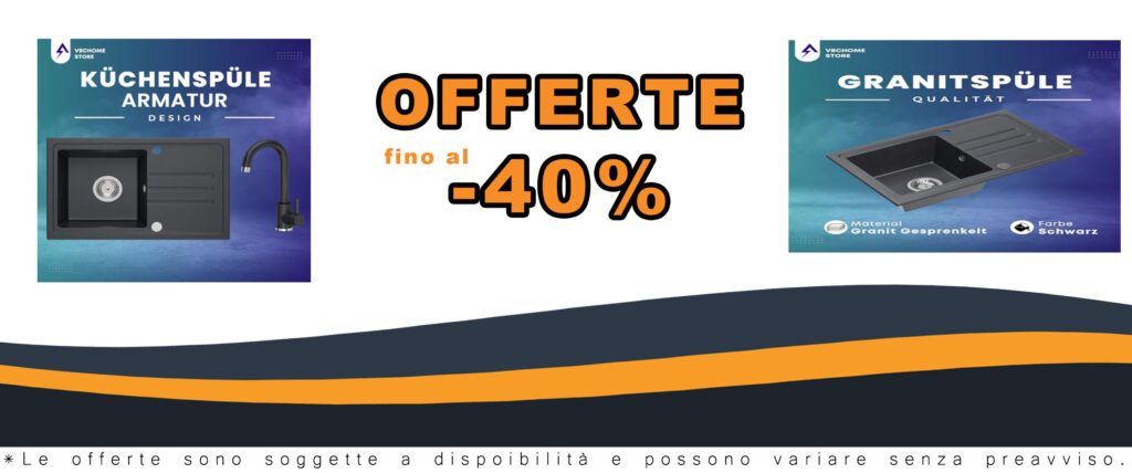 VBChome Lavello da incasso in granito nero con rubinetto, 70 x 44 cm, lavello singolo in granito, reversibile, con rubinetto, nero