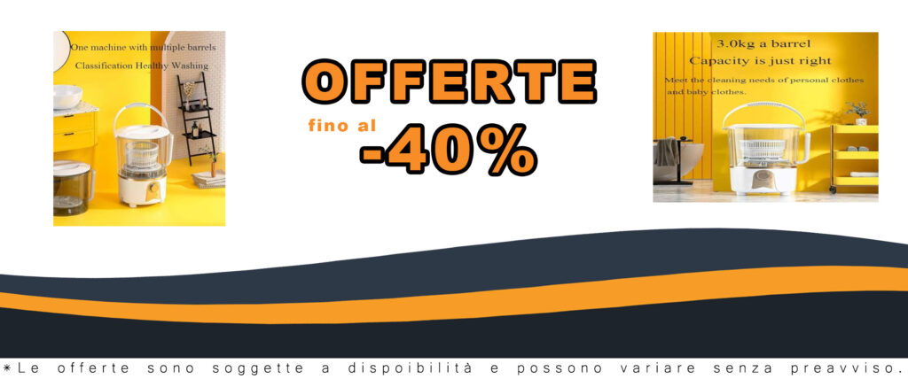 Lavatrice portatile CASEGO, compatta e funzionale, ideale per piccoli spazi e uso quotidiano.