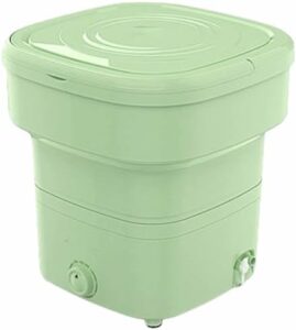 Lavatrice Pieghevole CASEGO in verde, design compatto e pulsatore pensante per un lavaggio delicato e semplice da usare