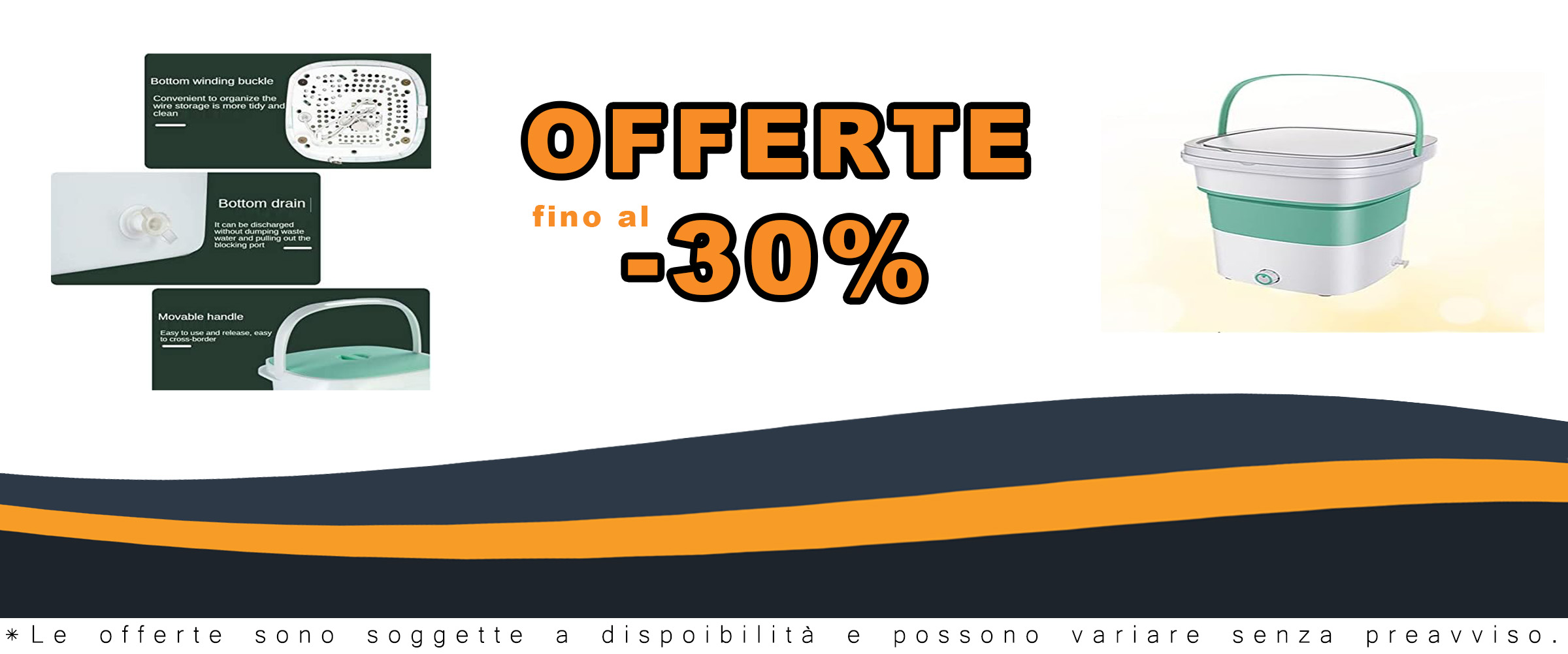 PanHuiWen Mini Lavatrice Pieghevole 1.8kg, ideale per appartamenti, campeggio e viaggi, che offre lavaggi veloci ed efficaci grazie alla tecnologia a turbina.