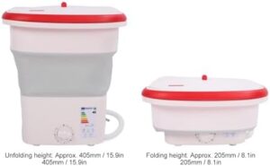 Tonysa Lavatrice Portatile da 12 Litri, mini lavatrice pieghevole rosa, perfetta per vestiti e biancheria intima.