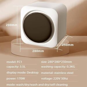 Mini lavatrice asciugatrice DPQYJPP 170W 3,5L, ideale per piccoli appartamenti, dormitori e campeggi