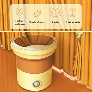 YHRJ Lavatrice Pieghevole Domestica in uso, ideale per la pulizia di biancheria intima e calzini, con funzionalità di disidratazione e temporizzazione.