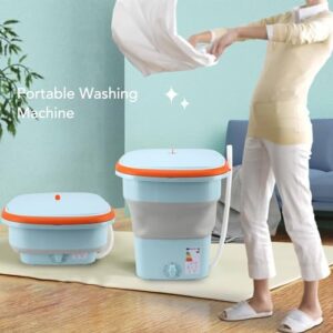 Gernie Lavatrice Portatile, ideale per piccoli spazi, con funzione di centrifuga morbida e design pieghevole.