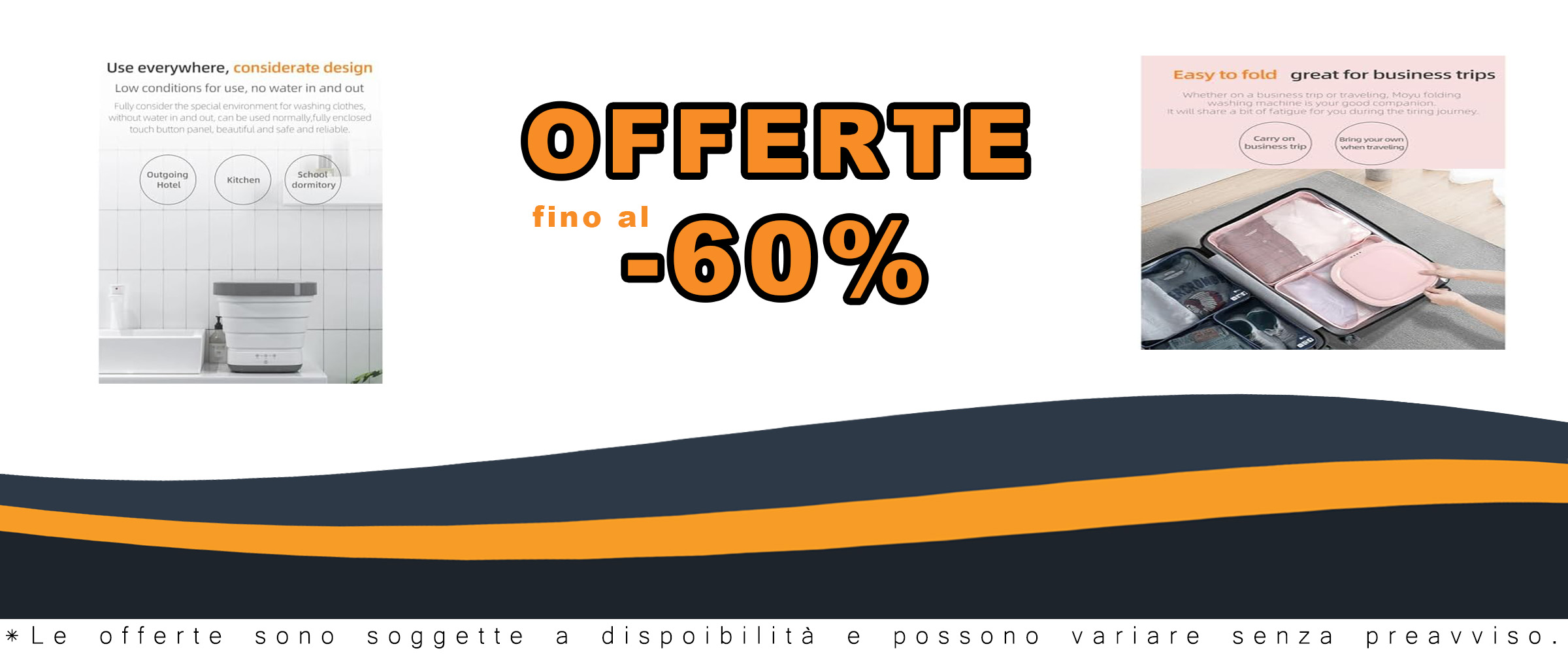 Lavatrice pieghevole da 9 litri bianca, perfetta per appartamenti, campeggio e viaggi
