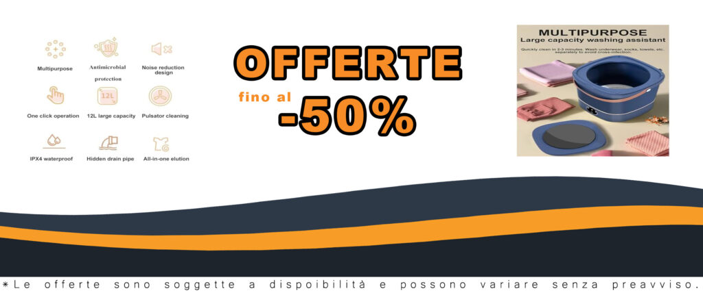 Lavatrice portatile bianca da 12 litri, ideale per lavare biancheria intima e capi delicati, con funzione di disidratazione per asciugatura rapida.