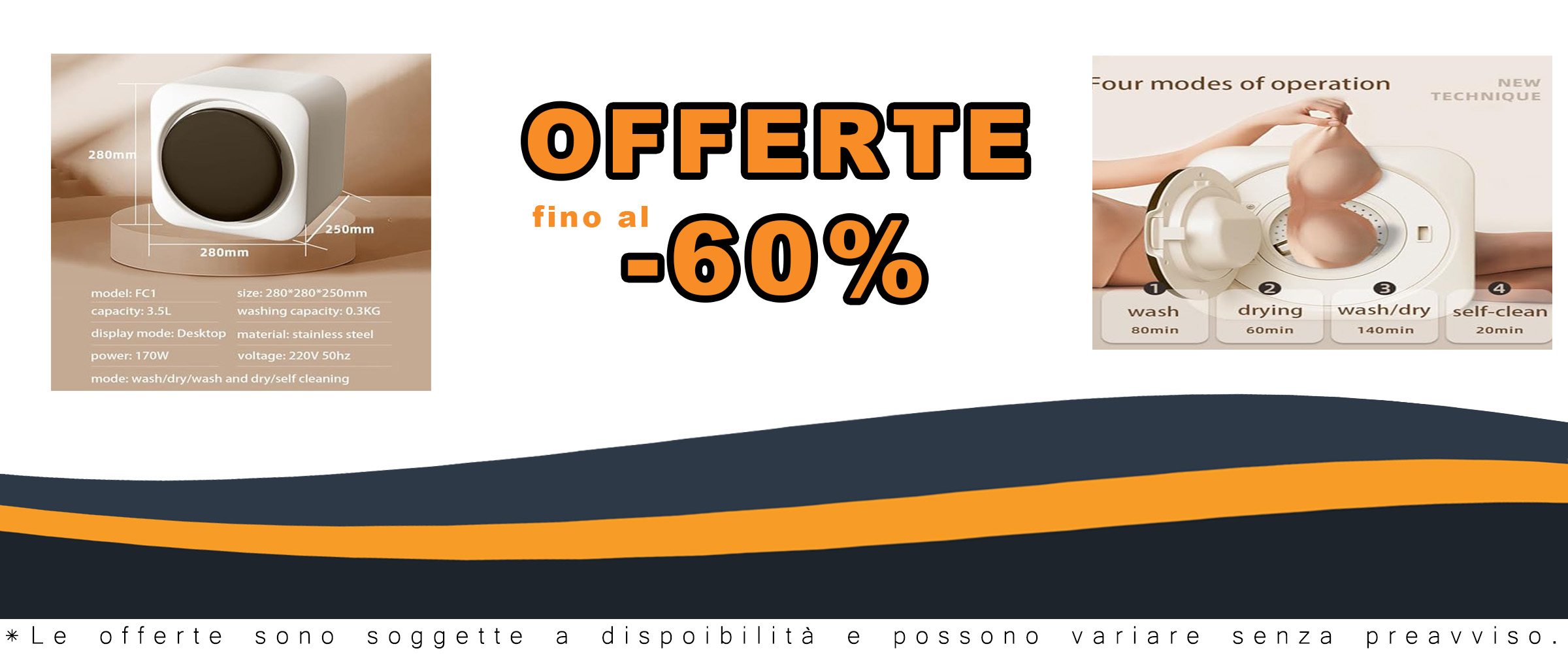 Lavatrice portatile Qiang 3 in 1 con funzione di lavaggio, asciugatura e disinfezione per biancheria intima, compatta e intelligente.