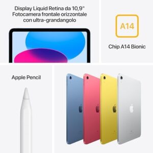 Apple iPad 10,9" (Wi-Fi, 64GB) - Azzurro (10ª generazione) con display Liquid Retina e chip A14 Bionic