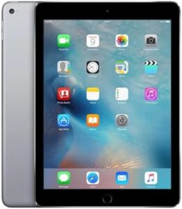Apple iPad Air 2 64GB Wi-Fi grigio siderale ricondizionato, perfetto per lavoro e intrattenimento.