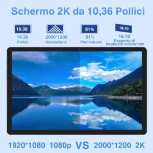 MEBERRY Tablet Android 13 con schermo 2K, 16GB RAM, 256GB ROM e batteria 8600mAh