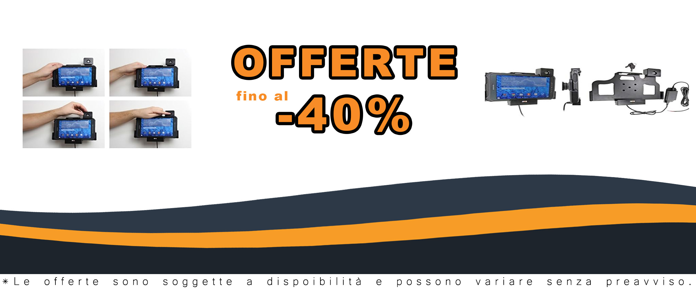 Brodit Supporto per dispositivi 536676 | Made in Sweden | con Funzione di Ricarica per Tablet – Samsung Galaxy Tab Active 8.0 SM-T365, Nero