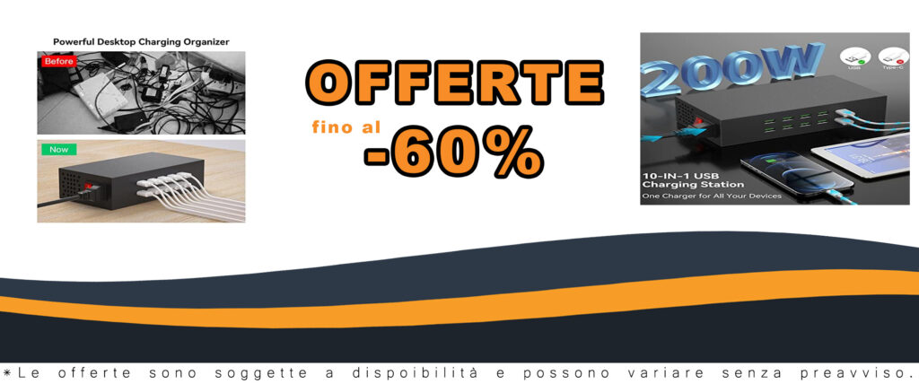Stazione di ricarica USB, Skazeke Hub di ricarica da tavolo a 10 porte 200W/20A,uscita 4,5V/3,6A,5 V/3,4A,9 V/2,5A, 2V/2A Ricarica per dispositivi Apple, smartphone, tablet e altri dispositivi