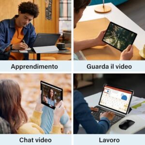 DMOAO Tablet 10 Pollici Android 14 con 18GB RAM + 128GB ROM(TF 1TB), HD Tablet con 5G Wi-Fi 6, Widevine L1, Octa-Core 1.8 GHz, USB-C, BT 5.0, 6000mAh, Tablet con Custodia, Nero