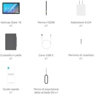 HUION Kamvas Slate 10 Tavoletta Grafica Autonoma con Schermo Laminato, 10.1" FHD Tavoletta d'Arte Digitale, con 4096 Livelli Penna Stilo, Android 12, 8GB+128GB per Artista Principiante