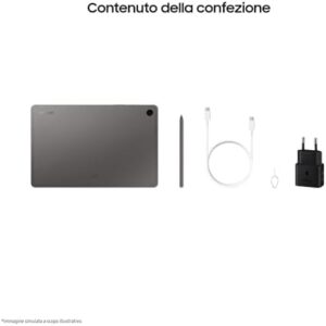 Samsung Galaxy Tab S9 FE, Caricatore incluso, Display 10.9" TFT LCD PLS, Wi-Fi, RAM 6GB, 128GB, 8.000 mAh, Exynos 1380, Android 13, IP68, Gray, [Versione italiana] 2023