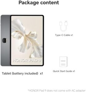 HONOR Pad 9 12,1 Pollici 120Hz 2.5K Fullview Display 8GB/256GB WIFI 8300mAh Batteria Tablet, Qualcomm 4nm Snapdragon 6 Gen 1, 8 Altoparlanti, Android 13, Space Gray [Versione italiana]