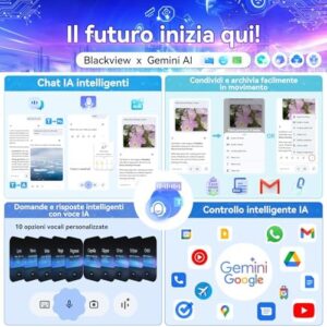 Blackview Tablet 11 Pollici Tab90, Tablet Android 14 24GB RAM+128GB ROM, Doppia 4G LTE+5G WiFi Tablet Gaming, 8200mAh, Widevine L1,Gemini AI, 13MP+8MP, 2 Smart-K Speaker, Face ID, OTG Octa Core Tablet