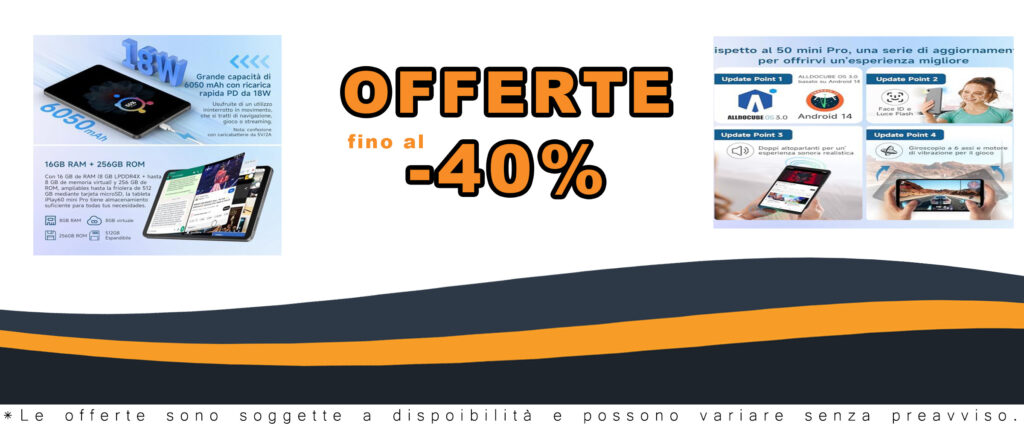 ALLDOCUBE Android 14 Tablet, Tablet Gaming 8.4pollici G99 iPlay 60 Mini Pro con 2 Altoparlanti, 16GB RAM 256GB ROM, FHD 1920x1200, Face ID, Widevine L1, 6050mAh, 5MP/13MP, 4G LTE, Giroscopio a 6 assi