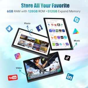 azamp Tablet MES-B1, Tablet da 14,1 pollici Android 13 con 1920 x 1080 IPS HD, 6 GB/128 GB, 512 G di espansione, e batteria da 10000 mAh, ideale per produttività, intrattenimento e istruzione