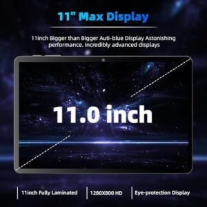 TUOHAITIME Tablet 11 pollici, Tablet Android 14 con processore Octa Core 12GB RAM 128GB ROM, batteria 8000mAh, IPS HD Touchscreen Doppia fotocamera, Bluetooth, WiFi, GPS, Tablet PC con custodia (Blu)