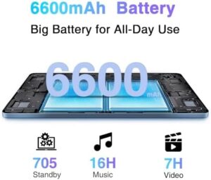 DOOGEE T10S Tablet Android 14, 11GB RAM+128GB ROM(TF 1TB), Tablet 10 Pollici, Octa-Core, 6600mAh, Dual 4G LTE/SIM, 8MP+5MP Fotocamera, Tablet in Offerta, TÜV SÜD Protezione Occhi, Widevine L1