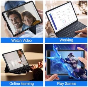Tablet 10 Pollici Android 13, 12 GB RAM + 128 GB ROM, 1 TB Espandibile, Certificato GMS, Octa-Core, 1280 x 800 IPS, 6000 mAh, Doppia Camera, WiFi, Bluetooth 5.0, Tablet con Tastiera e Mouse, Nero