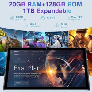 2024 Newest Tablet Android 14 Tablet 10.1 Pollici 20GB RAM+128GB ROM(TF 1TB), Octa Core 1.8Ghz, 5G Wi-Fi 6 | Widevine L1 | BT5.0 | 6000mAh | 5+8MP | GPS | Widgets | 2 in 1 con Tastiera e Mouse - Blu