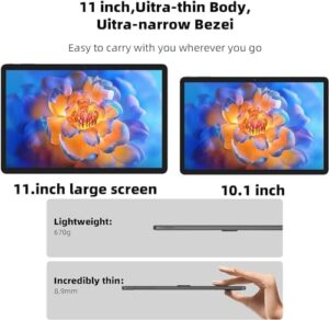 TUOHAITIME Tablet Android 14, 6 + 6 GB RAM+128 GB ROM+1 TB Expand, tablet Octa-Core 2.0 GHz, 1280 x 800 HD Display, 8000 mAh, 5 MP+8 MP Camera, PD/GPS/Wi-FI/Bluetooth (Nero)