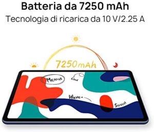 Huawei MatePad Tablet 10.4 pollici, Display 2K FullView, Processore Kirin 820 a 7nm, Batteria 7250 mAh, Ricarica 22.5W, Wi-Fi 6, Sistema Sonoro Quad-Channel e Quad-Speaker, Grigio (Midnight Grey)