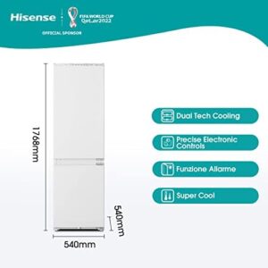 Frigorifero combinato da incasso Hisense Rib312F4Awe con tecnologia No Frost e display elettronico.