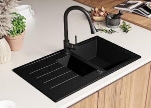 "Lavatoio da cucina Grafite 90x50cm con lavandino e sifone classico incasso 60cm"