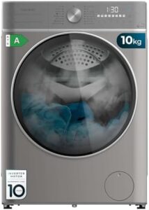 "Lavatrice Cecotec Bolero DressCode 10 kg, frontale, Inverter Steel, 1400 giri/min, 16 programmi, classe A, vapore SteamMax"
