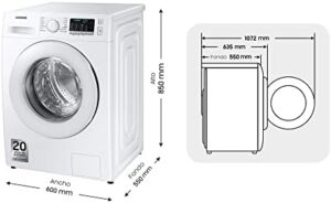"Lavatrice Samsung WW90TA046TE 9 kg con caricamento frontale, tecnologia EcoBubble e intelligenza artificiale"