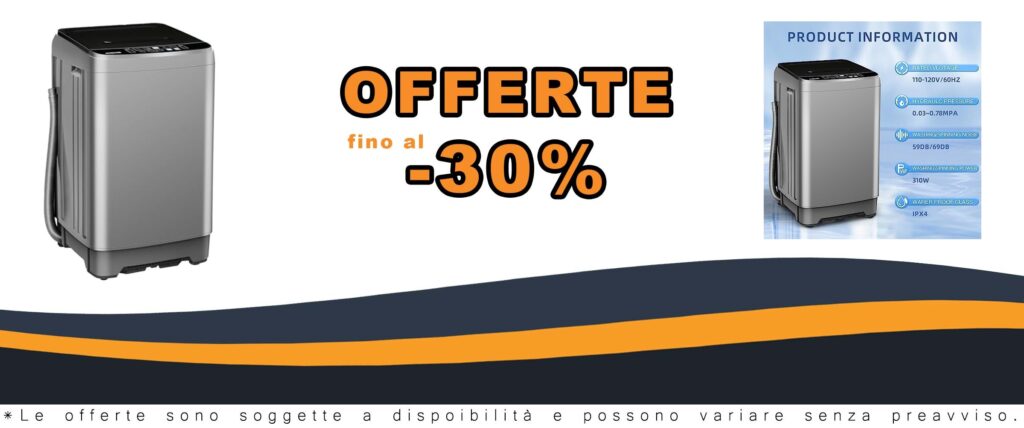 Lavatrice Portatile 6kg Automatica con 10 Programmi e Display LED per Appartamento Casa Dormitori Camper Grigio