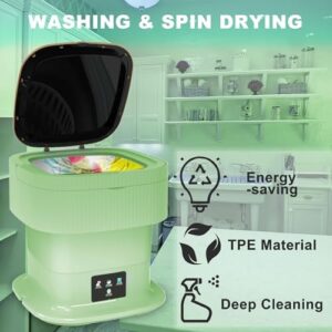 Mini lavatrice portatile 11L con funzione centrifuga, pieghevole 2 in 1 per biancheria delicata.